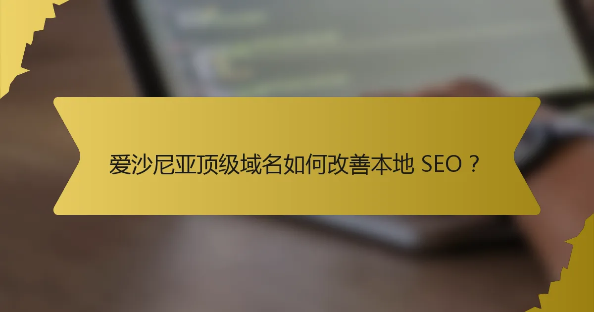 爱沙尼亚顶级域名如何改善本地 SEO?