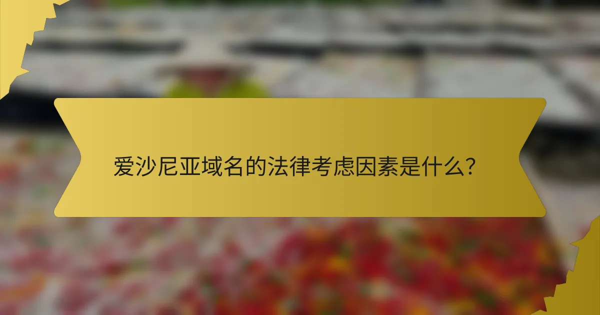 爱沙尼亚域名的法律考虑因素是什么？
