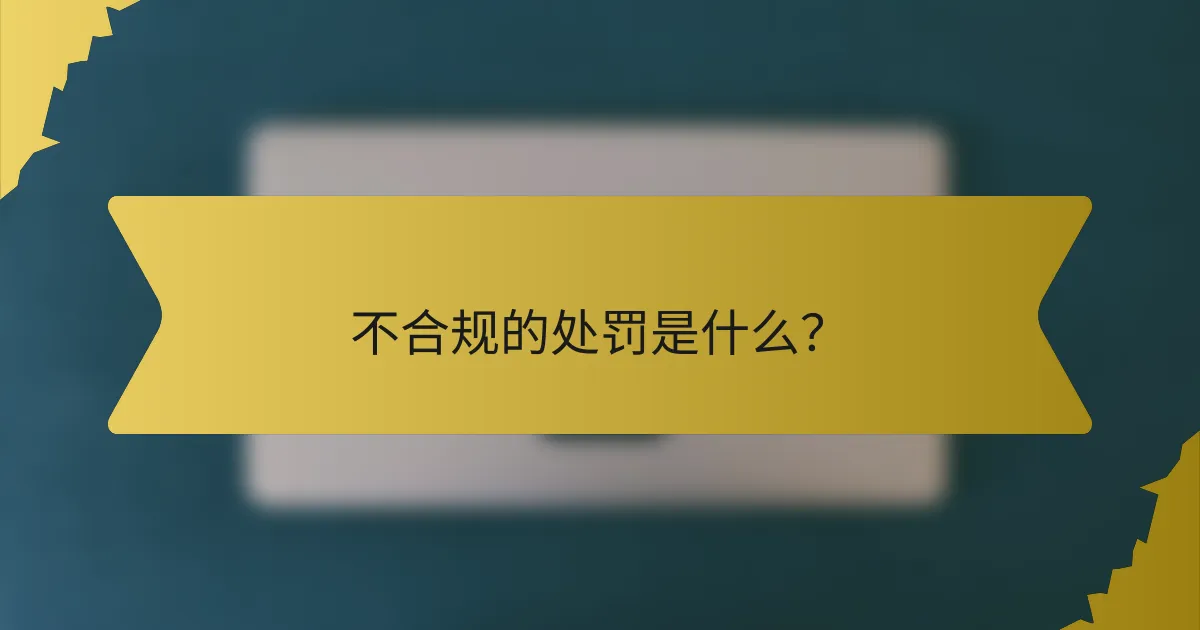 不合规的处罚是什么?