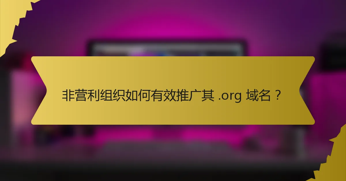 非营利组织如何有效推广其 .org 域名？