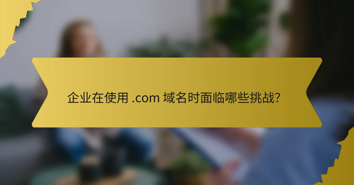 企业在使用 .com 域名时面临哪些挑战?