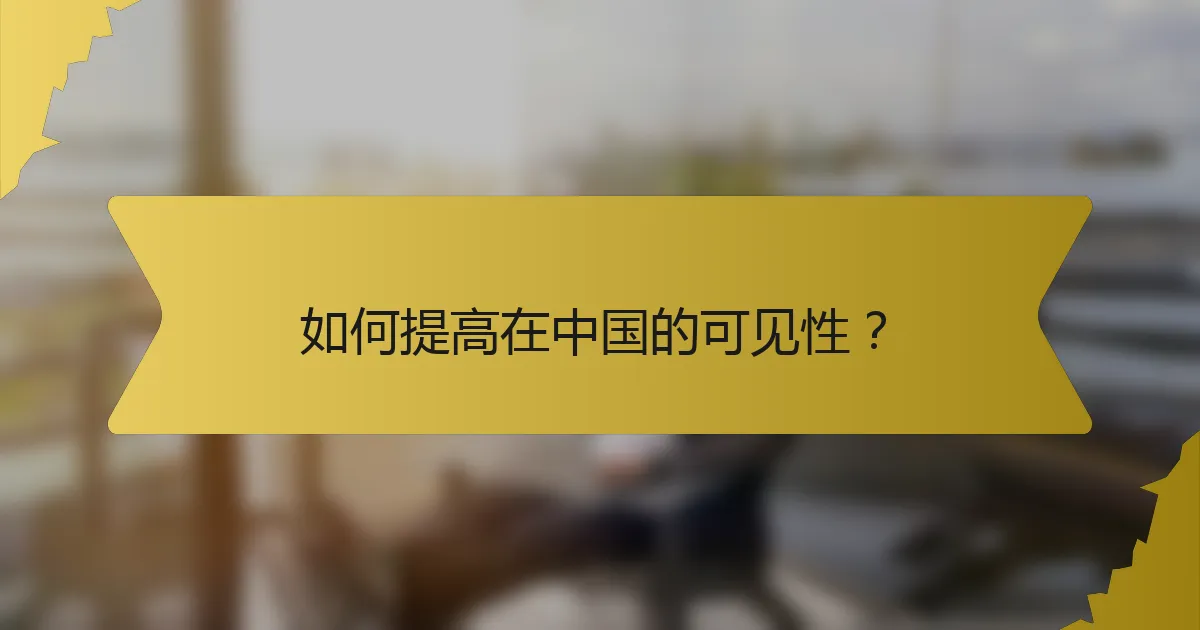 如何提高在中国的可见性？