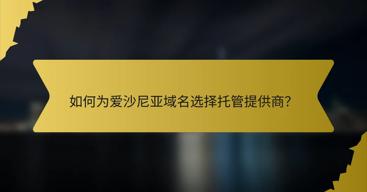 如何为爱沙尼亚域名选择托管提供商？