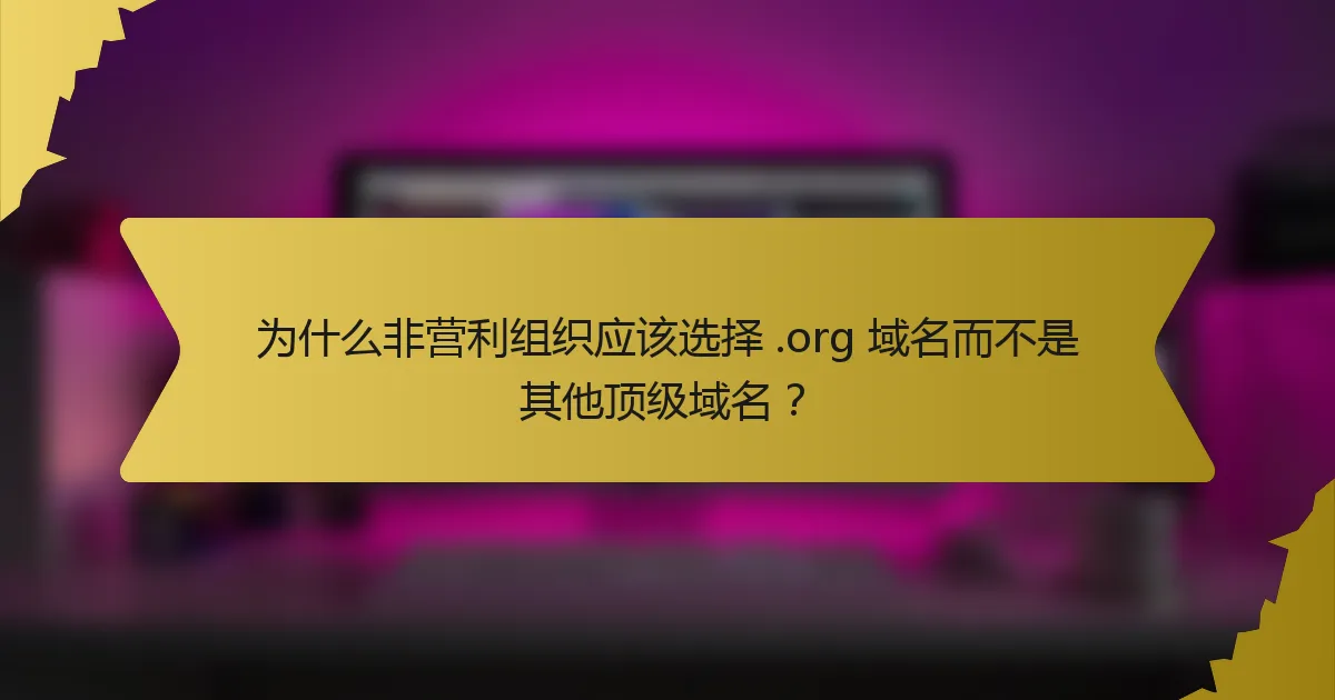为什么非营利组织应该选择 .org 域名而不是其他顶级域名？