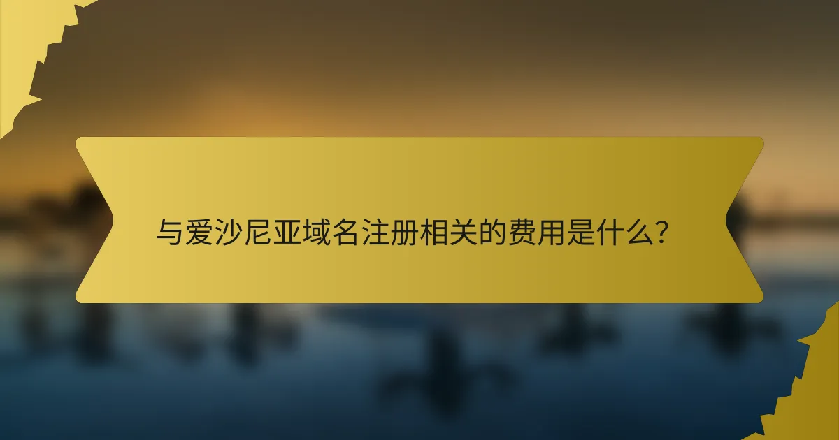 与爱沙尼亚域名注册相关的费用是什么？