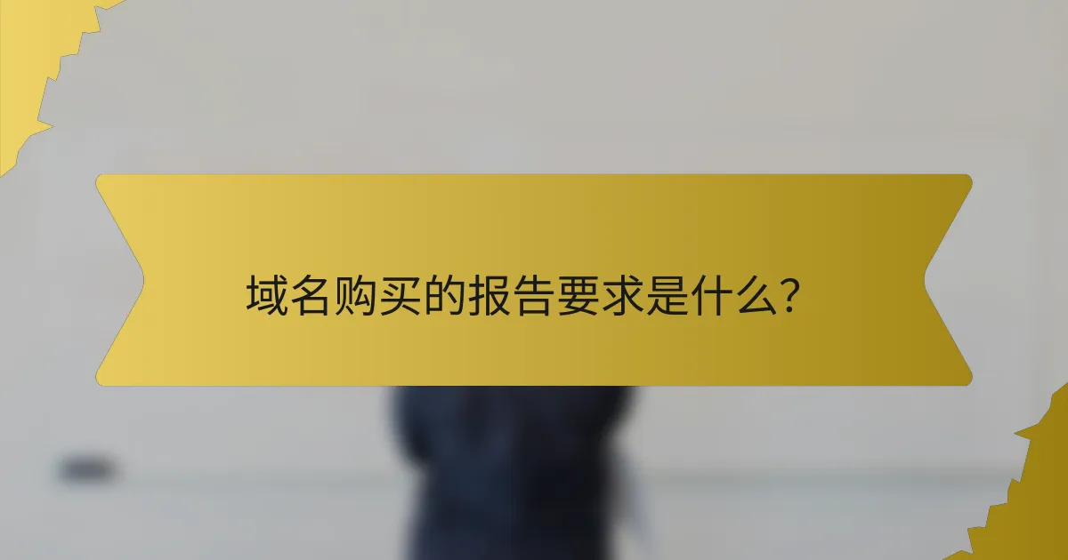 域名购买的报告要求是什么?