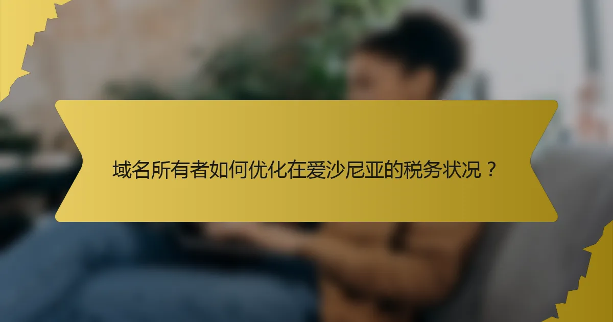 域名所有者如何优化在爱沙尼亚的税务状况?