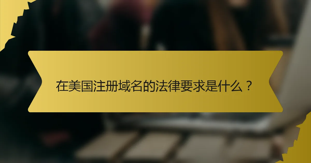 在美国注册域名的法律要求是什么?