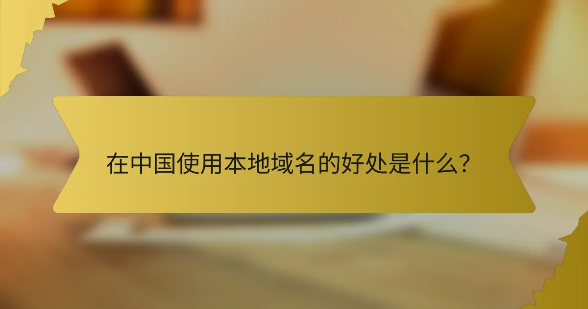 在中国使用本地域名的好处是什么?