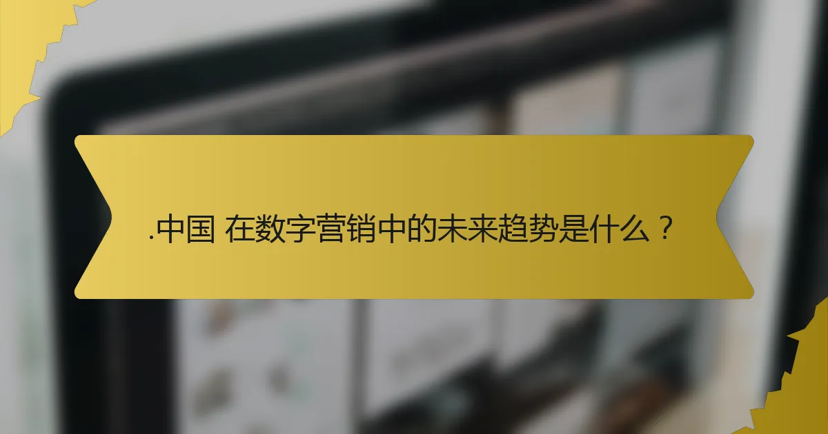 .中国 在数字营销中的未来趋势是什么？